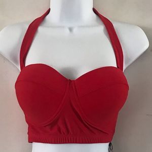 New Unique & Classic Red Halter Bikini TopSwimsuit